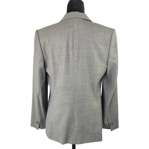 Loft Petites women light gray wool bland Classic blazer jacket size 10P - Picture 11 of 11